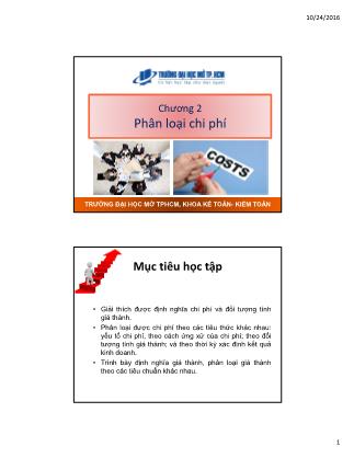 Bài giảng Kế toán quản trị - Chương 2: Phân loại chi phí - Hoàng Huy Cường