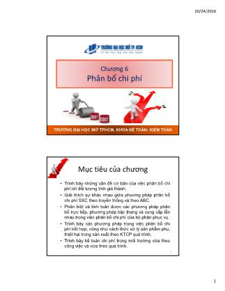 Bài giảng Kế toán quản trị - Chương 6: Phân bổ chi phí - Hoàng Huy Cường