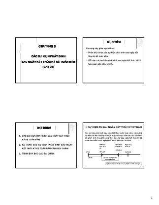 Bài giảng Kế toán tài chính 3 - Chương 3: Các sự kikiện phát sinh sau ngày kết thúc kỳ kế toán năm (VAS 23)