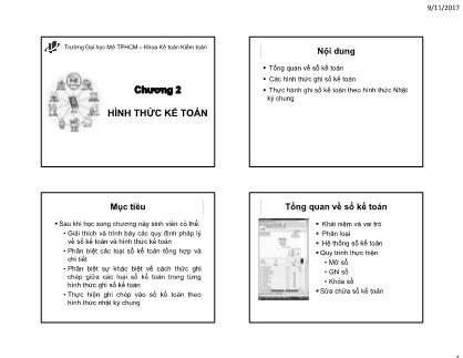 Bài giảng Kế toán tài chính - Chương 2: Hình thức kế toán