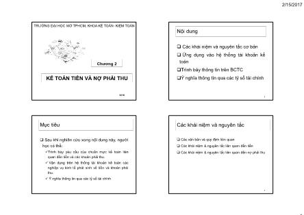 Bài giảng Kế toán tài chính - Chương 2: Kế toán tiền và nợ phải thu - Nguyễn Thị Ngọc Điệp