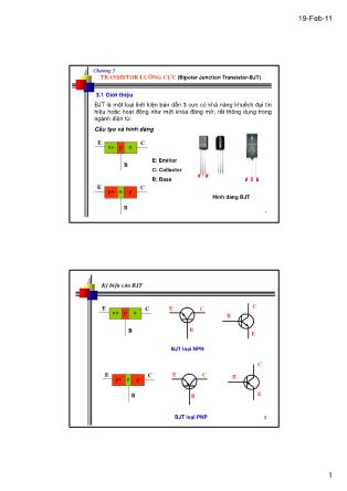 Bài giảng Kỹ thuật điện tử - Chương 3: Transistor lưỡng cực - Lê Chí Thông