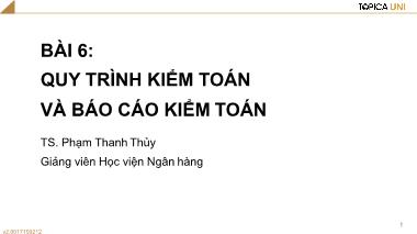 Bài giảng Lý thuyết kiểm toán - Bài 6: Quy trình kiểm toán và Báo cáo kiểm toán - Phạm Thanh Thủy