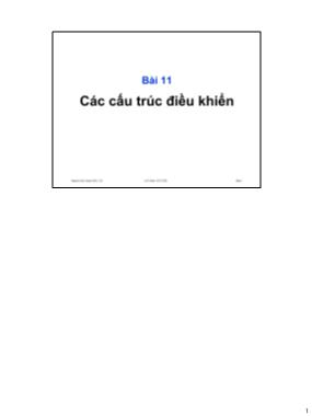 Bài giảng Microsoft SQL Server - Bài 11: Các cấu trúc điều khiển - Lê Thị Tú Kiên