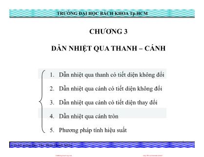 Bài giảng Truyền nhiệt - Chương 3, Phần 2: Dẫn nhiệt qua thanh, cánh - Phan Thành Nhân