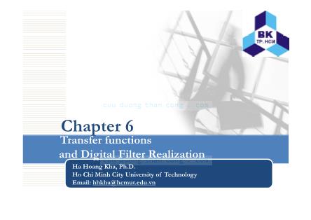 Bài giảng Xử lý tín hiệu số - Chương 6: Transfer functions and digital filter realization - Hà Hoàng Kha
