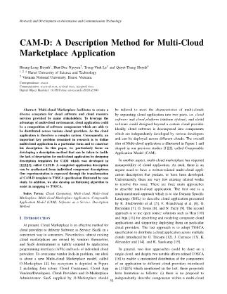 CAM-D: A description method for multi-cloud marketplace application