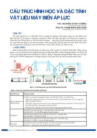 Cấu trúc hình học và đặc tính vật liệu máy biến áp lực