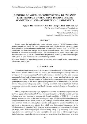 Control of voltage compensation to enhance ride - Through of dfig wind turbine during symmetrical and asymmetrical grid faults