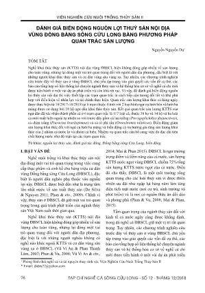 Đánh giá biến động nguồn lợi thuỷ sản nội địa vùng đồng bằng sông Cửu Long bằng phương pháp quan trắc sản lượng