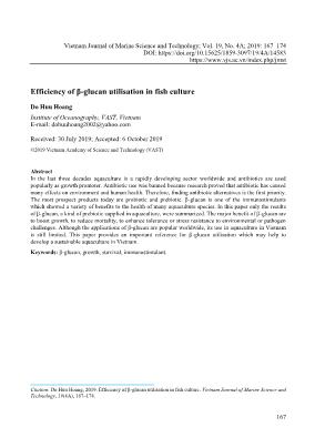 Efficiency of β-glucan utilisation in fish culture