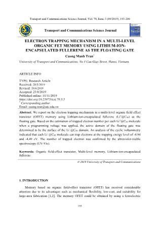 Electron trapping mechanism in a multi - level organic fet memory using lithium-ionencapsulated fullerene as the floating gate