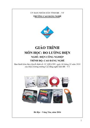 Giáo trình Đo lường điện - Điện công nghiệp