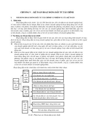 Giáo trình Kế toán nguồn vốn - Chương V: Kế toán hoạt động đầu tư tài chính