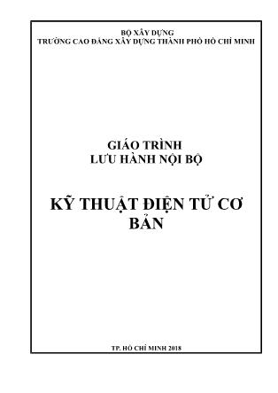 Giáo trình Kỹ thuật điện tử cơ bản