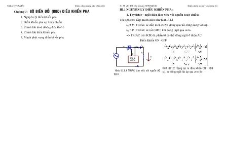 Giáo trình Mạch điện tử công suất và ứng dụng - Chương 3: Bộ biến đổi điều khiển pha