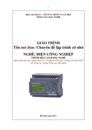 Giáo trình Mô đun Chuyên đề lập trình cỡ nhỏ - Điện công nghiệp