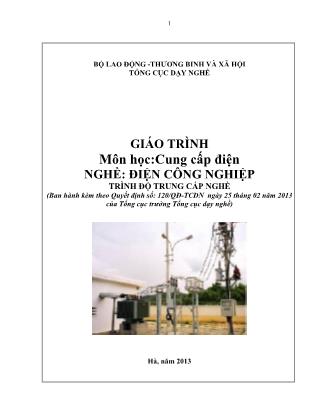 Giáo trình Mô đun Cung cấp điện - Điện công nghiệp