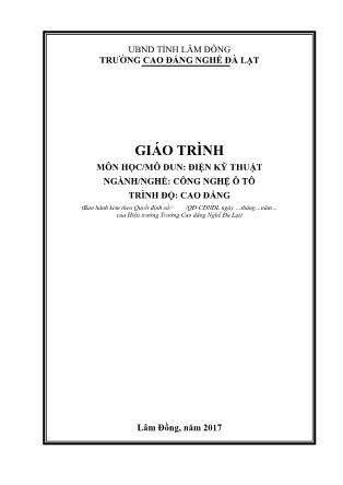 Giáo trình Mô đun Điện kỹ thuật - Công nghệ ô tô