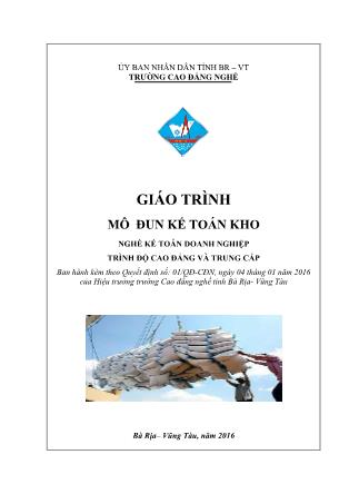 Giáo trình mô đun Kế toán kho