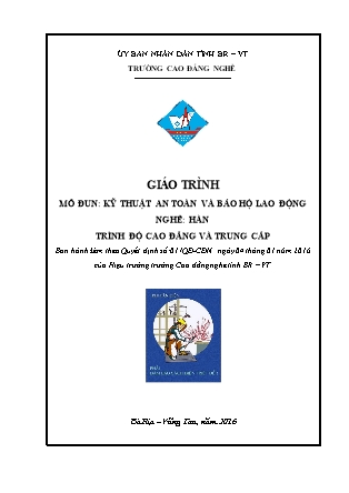 Giáo trình Mô đun Kỹ thuật an toàn và bảo hộ lao động - Hàn