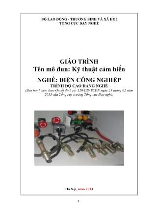 Giáo trình Mô đun Kỹ thuật cảm biến - Điện công nghiệp