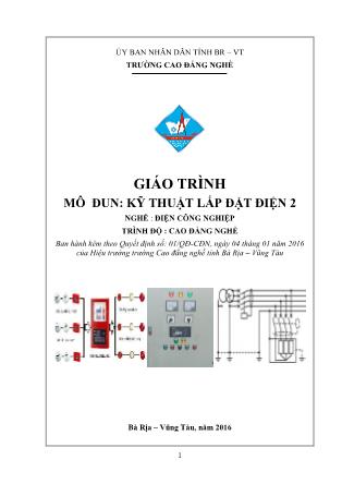 Giáo trình Mô đun Kỹ thuật lắp đặt điện 2 - Điện công nghiệp