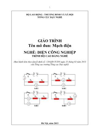 Giáo trình Mô đun Mạch điện - Điện công nghiệp