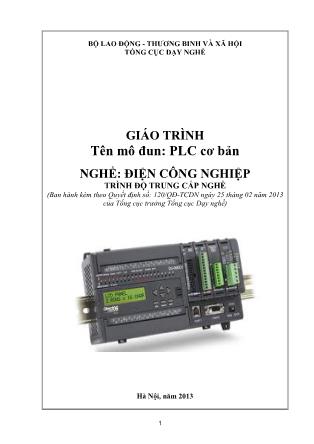 Giáo trình Mô đun PLC cơ bản - Điện công nghiệp