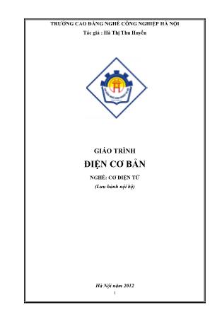 Giáo trình môn Điện cơ bản