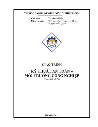 Giáo trình môn Kỹ thuật an toàn, môi trường công nghiệp