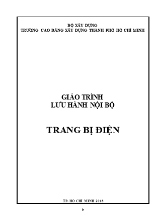 Giáo trình môn Trang bị điện