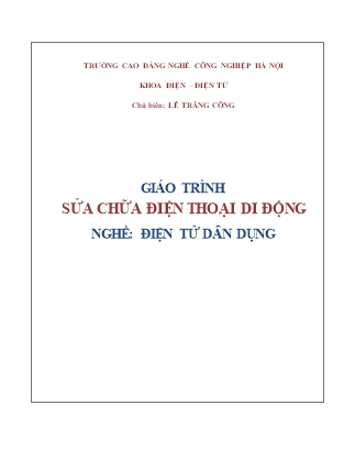 Giáo trình Sửa chữa điện thoại di động