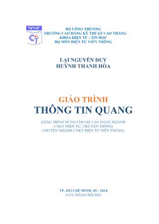 Giáo trình Tông tin quang (Phần 1)