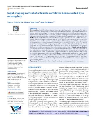 Input shaping control of a flexible cantilever beam excited by a moving hub