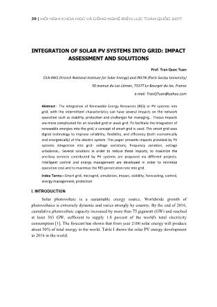 Integration of solar pv systems into grid: Impact assessment and solutions