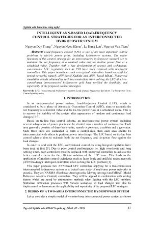 Intelligent ann - based load - frequency control strategies for an interconnected hydropower system