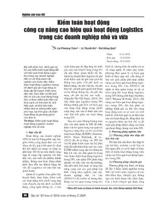 Kiểm toán hoạt động công cụ nâng cao hiệu quả hoạt động Logistics trong các doanh nghiệp nhỏ và vừa