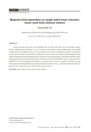 Magnetic field exploration on single sided linear induction motor used finite element method