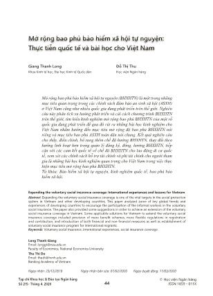 Mở rộng bao phủ bảo hiểm xã hội tự nguyện: Thực tiễn quốc tế và bài học cho Việt Nam