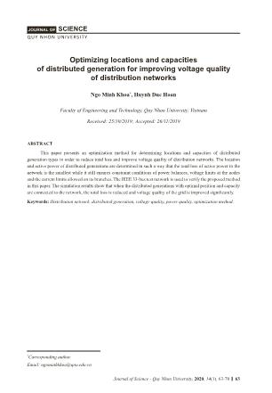 Optimizing locations and capacities of distributed generation for improving voltage quality of distribution networks