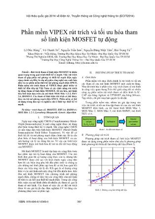 Phần mềm VIPEX rút trích và tối ưu hóa tham số linh kiện MOSFET tự động