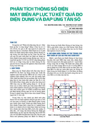 Phân tích thông số điện máy biến áp lực từ kết quả đo điện dung và đáp ứng tần số