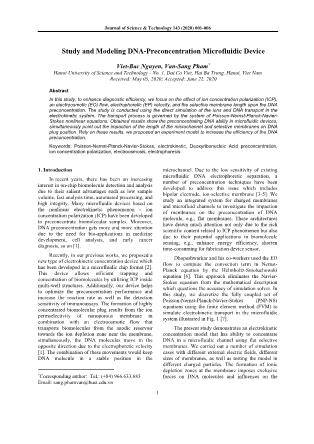 Study and Modeling DNA-Preconcentration Microfluidic Device