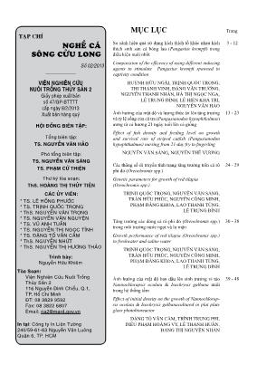 Tạp chí Nghề cá sông Cửu Long - Số 02/2013