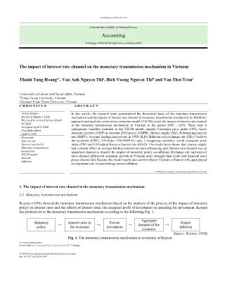 The impact of interest rate channel on the monetary transmission mechanism in Vietnam