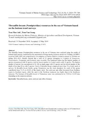 Threadfin bream (Nemipteridae) resources in the sea of Vietnam based on the bottom trawl surveys