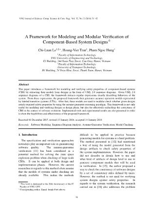 A framework for modeling and modular verification of component - Based system designs