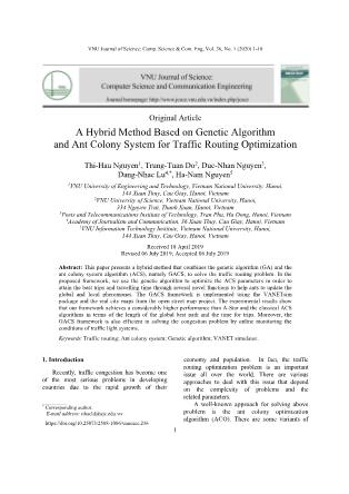 A hybrid method based on genetic algorithm and ant colony system for traffic routing optimization