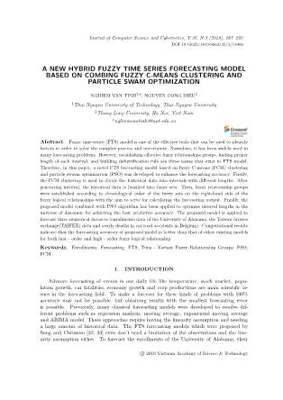 A new hybrid fuzzy time series forecasting model based on combing fuzzy C-Means clustering and particle swam optimization